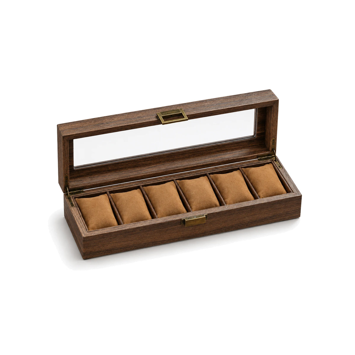 Coffret Vitré Patiné 6 montres, fond blanc #Capacité_6 montres