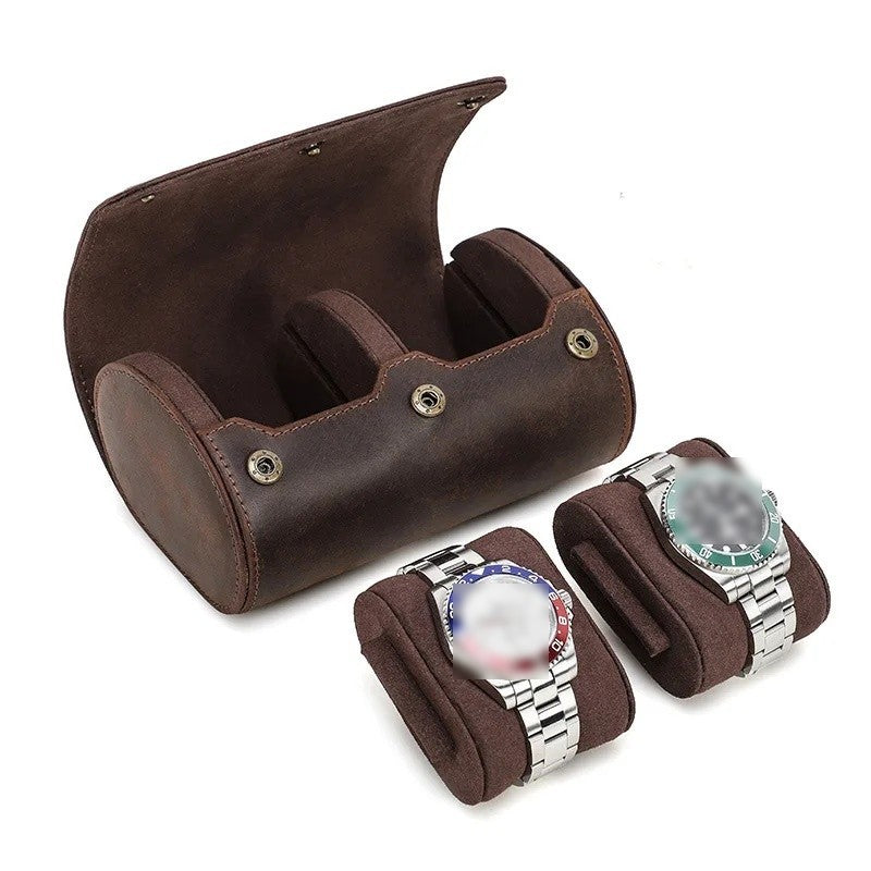 Étui Rouleau Patiné 2 montres, coussins sortis #Capacité_2 montres