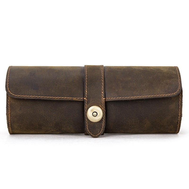 Étui Rouleau Vintage fermé, patte à pression