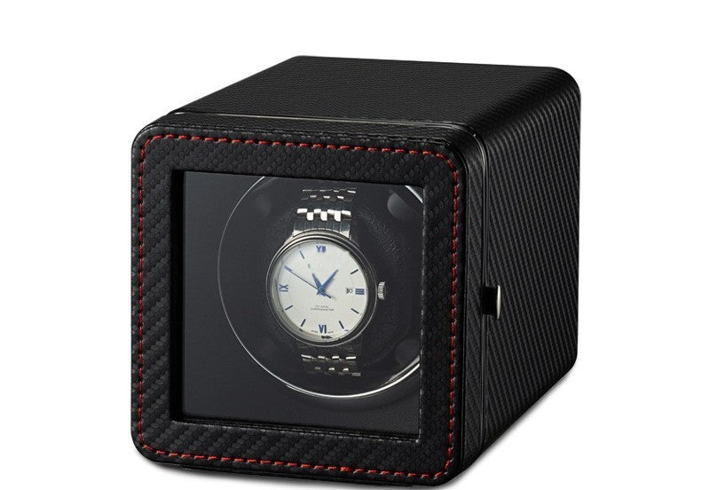 Remontoir Cube Surpiqué, finition carbone surpiqûre rouge #Couleur_Carbone