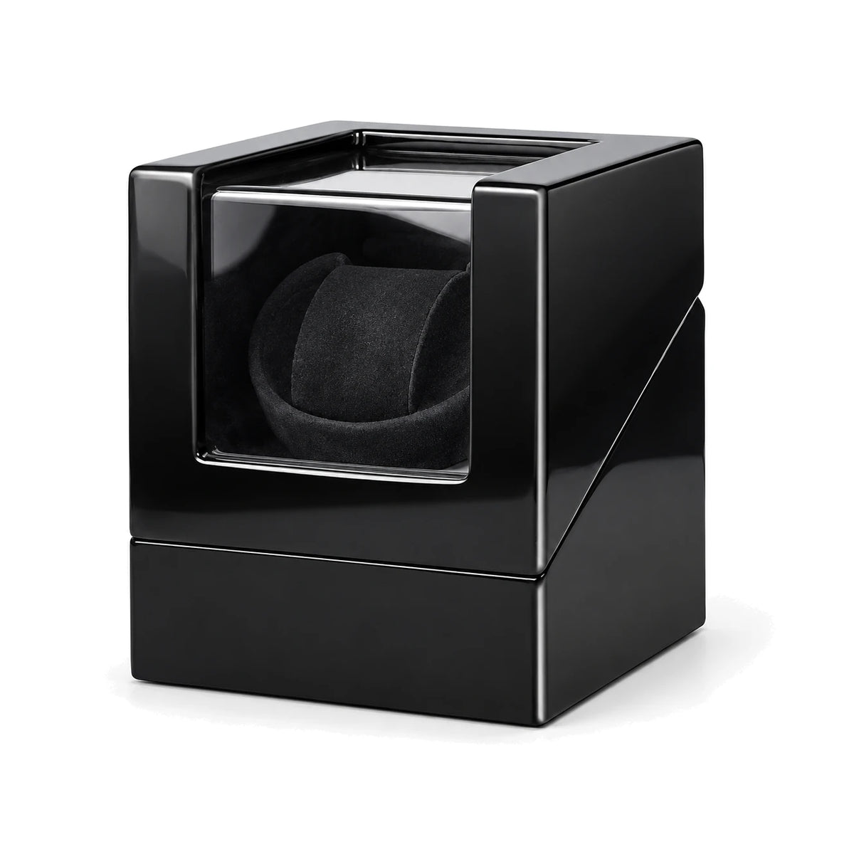 Remontoir Écrin Laqué noir, 1 montre, fond blanc