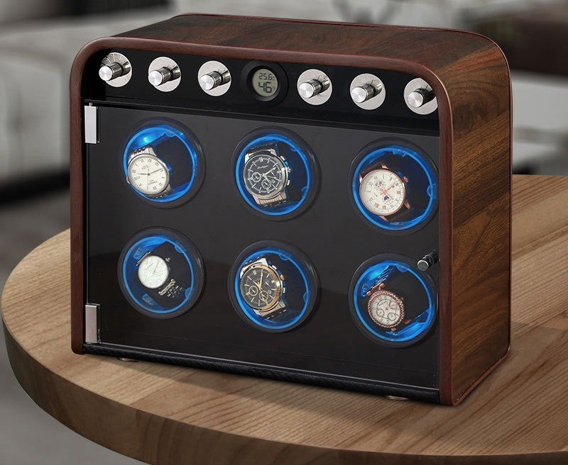 Remontoir Rétro en Bois, version 6 montres #Capacité_6 montres