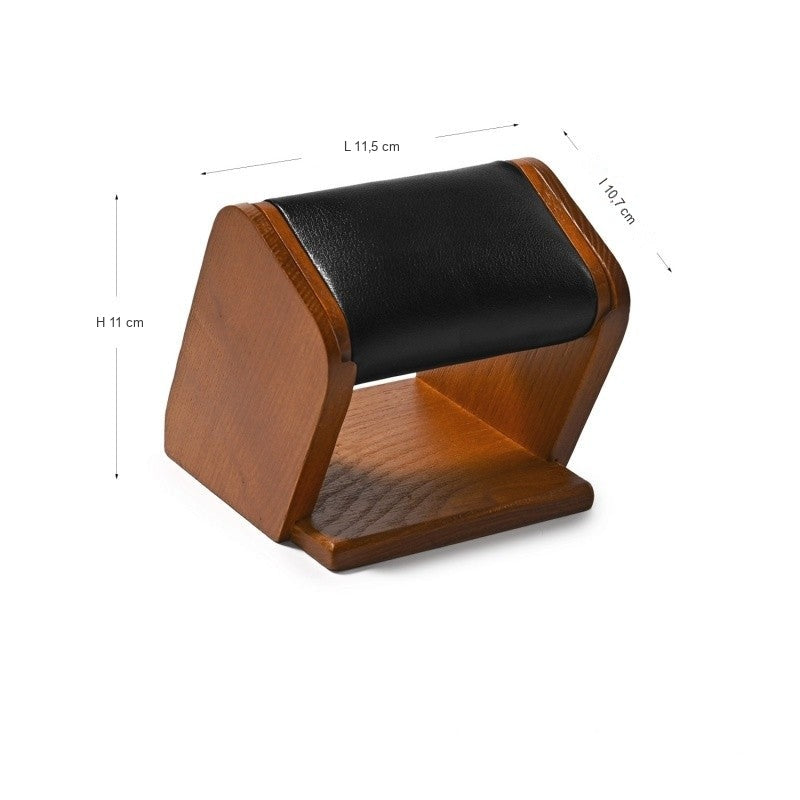 Support Arche en Bois, coussin noir, 11,5 x 10,7 x 11 cm