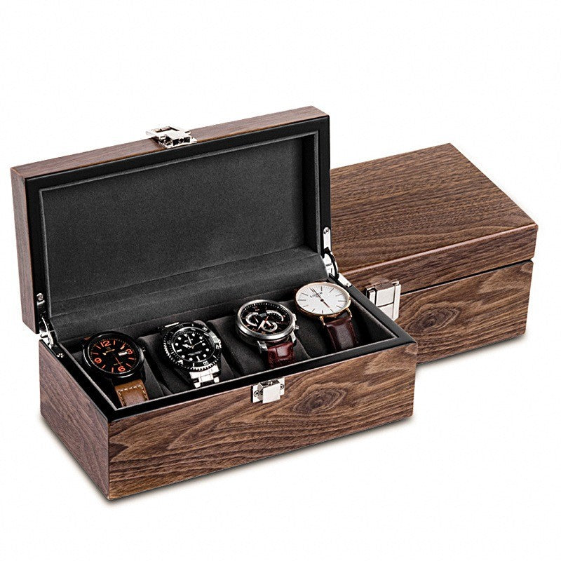 Coffret Long Bois 4 montres, couvercle plein