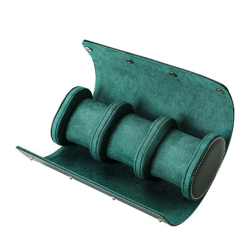 Étui Rouleau à Pressions vert, 3 montres #Couleur_Vert