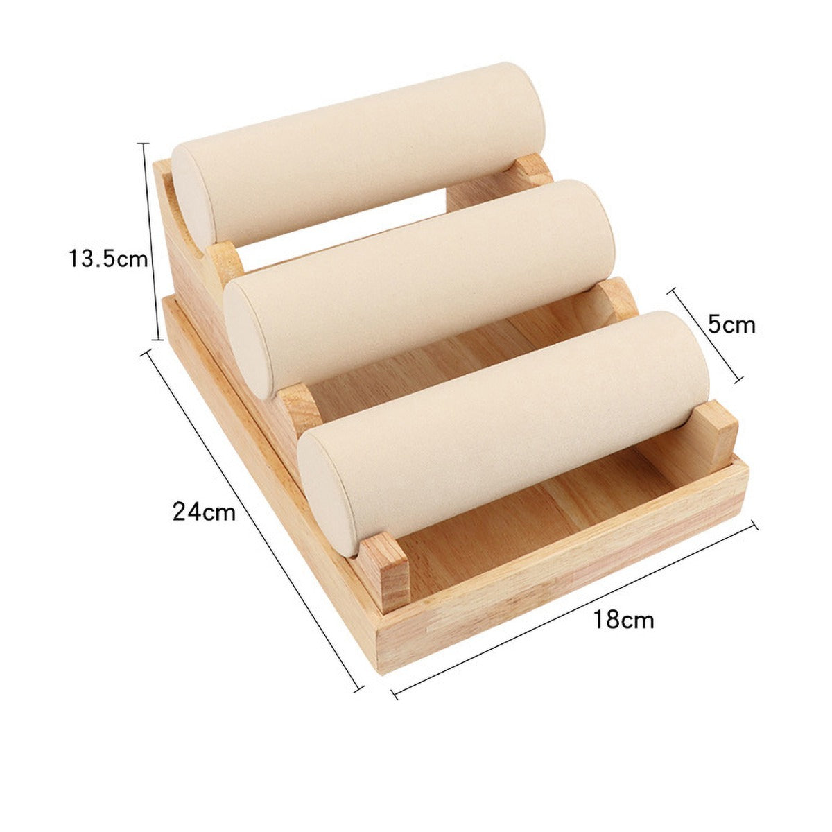 Présentoir à Gradins en Bois, 24 x 18 x 13,5 cm #Couleur_Beige