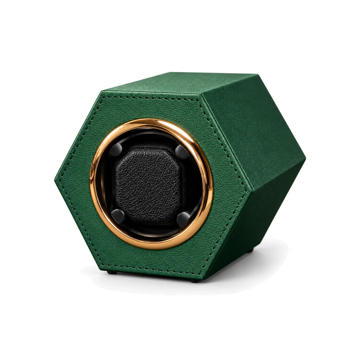 Remontoir Alvéole Surpiqué vert, 1 montre, fond blanc