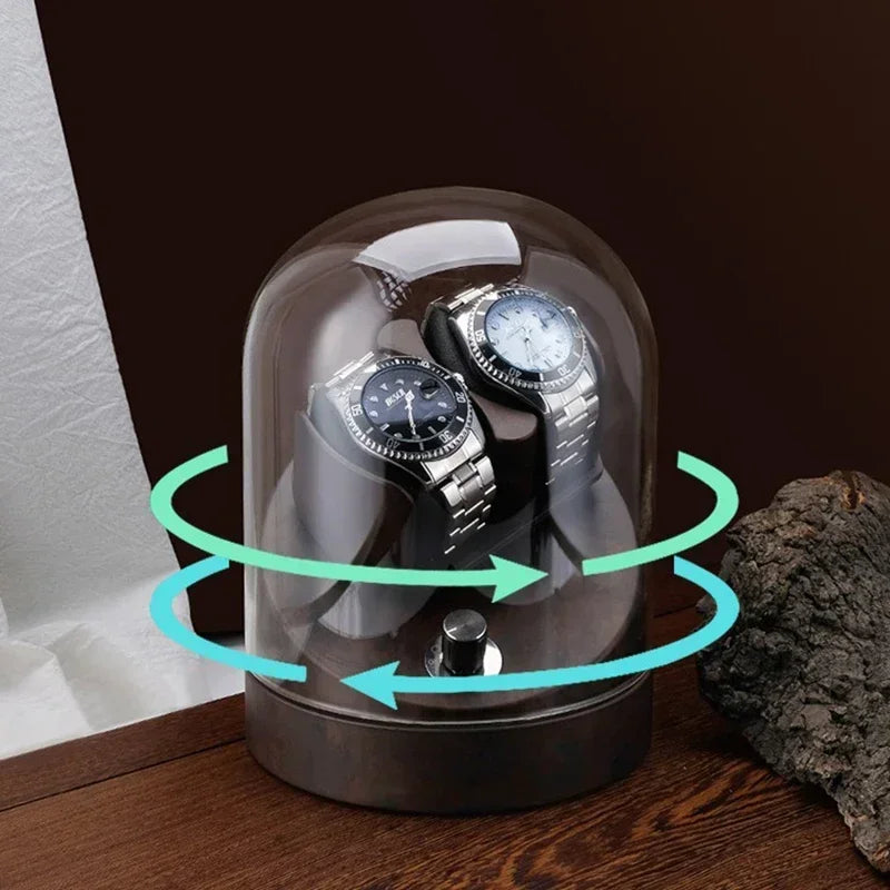Remontoir Cloche de Verre 2 montres en rotation