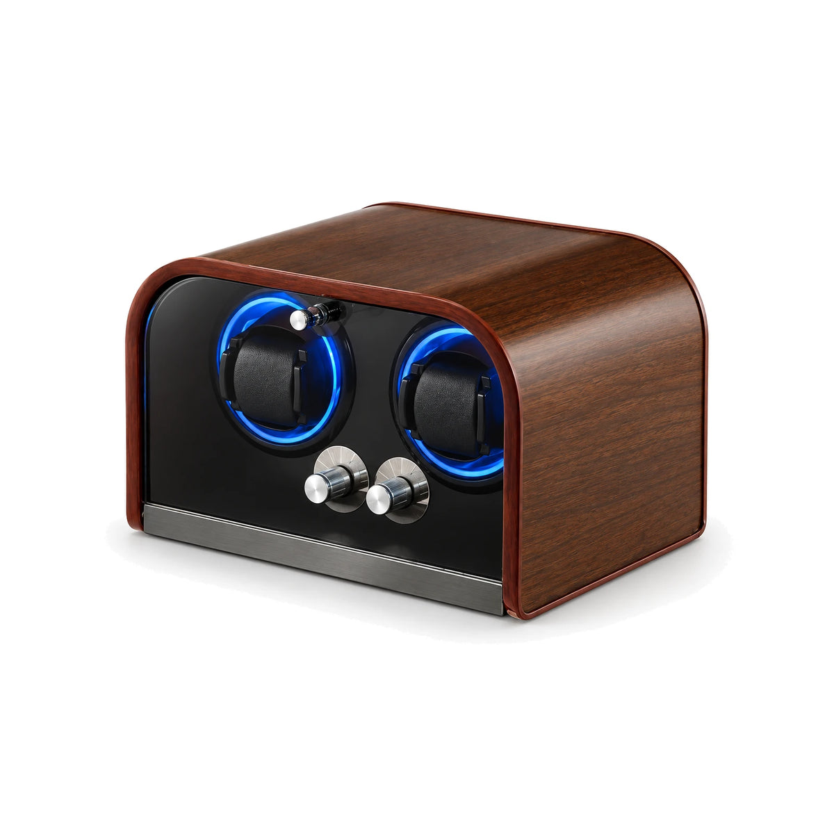 Remontoir Rétro en Bois 2 montres, fond blanc #Capacité_2 montres