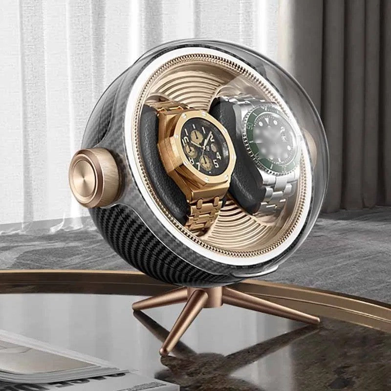 Remontoir Trépied 2 montres, finition carbone #Couleur_Carbone